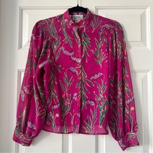 Vintage 70s But Still with Tags On Campus Casuals Colorful Floral Blouse